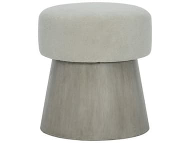 Bernhardt Linea 18" Cerused Greige Gray Fabric Upholstered Accent Stool BH384507G