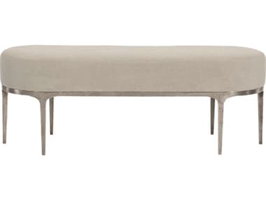 Bernhardt Linea 52" Textured Graphite Metal Gray Fabric Upholstered Accent Bench BH384508