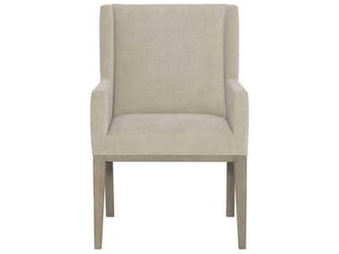 Bernhardt Linea Ash Wood Beige Fabric Upholstered Arm Dining Chair BH384548G