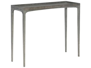 Bernhardt Linea 36" Rectangular Cerused Charcoal Textured Graphite Metal Console Table BH384912B