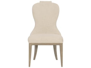 Bernhardt Santa Barbara Oak Wood Beige Fabric Upholstered Side Dining Chair BH385561