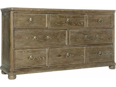 Bernhardt Rustic Patina 70" Wide 8-Drawers Brown Oak Wood Dresser BH387052D
