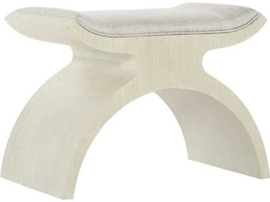 Bernhardt East Hampton 26" Cerused Linen White Fabric Upholstered Accent Bench BH395506