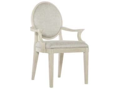 Bernhardt East Hampton Ash Wood Gray Fabric Upholstered Arm Dining Chair BH395562