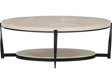 Bernhardt Berkshire 53" Oval Stone Aged Pewter Cocktail Table BH405013