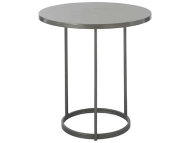 Bernhardt Bonfield 22" Round Metal Graphite Gray End Table BH407121