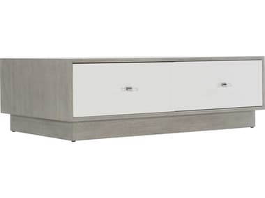 Bernhardt Avenue 49" Rectangular Wood Gray Truffle Lacquered White Cocktail Table BH442027