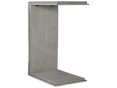 Bernhardt Avenue 11" Rectangular Wood Gray Truffle Polished Stainless Steel Accent Table BH442102