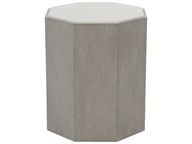 Bernhardt Avenue 15" Octagon Wood Gray Truffle Lacquered White End Table BH442111