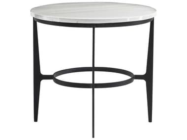 Bernhardt Avondale 26" Round Faux Marble Blackened End Table BH470121
