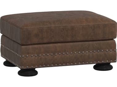 Bernhardt 29" Brown Leather Upholstered Ottoman BH5371LMO