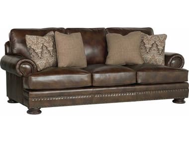 Bernhardt Foster 98" Brown Leather Upholstered Sofa BH5377LO