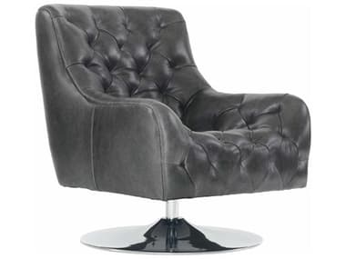 Bernhardt Finn 29" Swivel Gray Leather Accent Chair BH663SLO