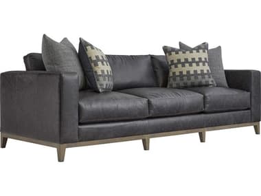 Bernhardt Noel Grey Leather Sofa BH7327LO