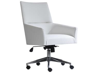 Bernhardt Stratum White Leather Adjustable Computer Office Chair BHD11014