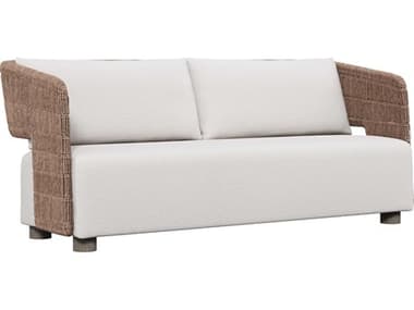 Bernhardt Exteriors Maldives White/Cream   Cast Aluminum Cushion Sofa BHEO2356B