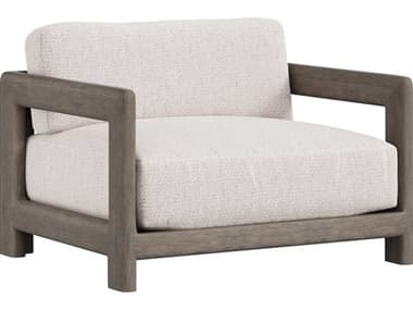 Bernhardt Exteriors Weathered Teak Montaigne 1/2 Lounge Chair with Cushion BHEO3383B