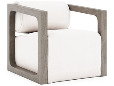 Bernhardt Exteriors Leilani Weathered Teak Finish Cushion Lounge Chair BHEO4318SA
