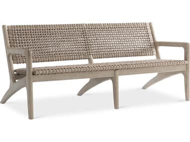 Bernhardt Exteriors Atlas Brown Teak Wicker Sofa BHEO4707O