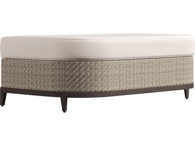 Bernhardt Exteriors Captiva White/Cream Wicker Cushion Ottoman BHEOP1100C