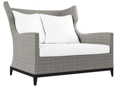 Bernhardt Exteriors Pewter Gray Aluminum Wicker Cushion Lounge Chair BHEOP1103
