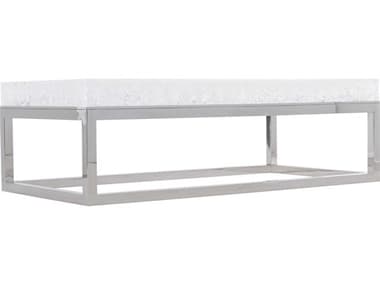 Bernhardt Exteriors Polished Stainless Steel / Clear 55'' Rectangular Coffee Table BHEX01023
