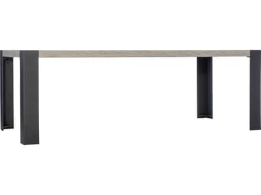 Bernhardt Exteriors Weathered Teak / Charcoal 88'' Wide Aluminum Wood Rectangular Cedar Key Dining Table BHEX01221T