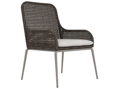 Bernhardt Exteriors Antilles Silver Mist / Pewter Gray Arm Dining Chair with Seat Pad BHEX0161WX
