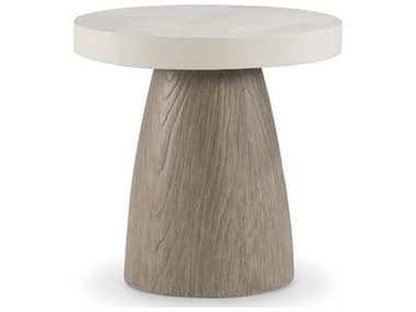 Bernhardt Exteriors Granville White Concrete Round End Table BHEX09123