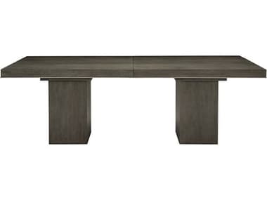 Bernhardt Linea 90&quot; Rectangular Wood Cerused Charcoal Textured Graphite Metal Dining Table BHK1097