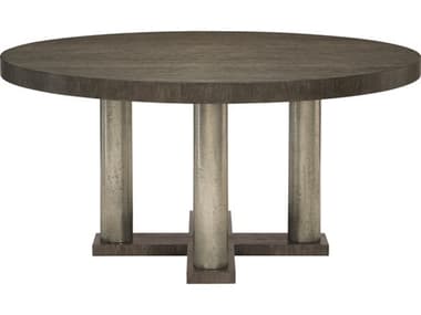 Bernhardt Linea Cerused Charcoal / Textured Graphite Metal 60'' Wide Round Dining Table BHK1099