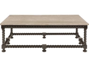 Bernhardt Cordova Rectangular Ebonized Travertine Stone Cocktail Table BHK1164