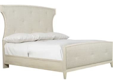 Bernhardt East Hampton Cerused Linen White Ash Wood Upholstered Queen Panel Bed BHK1237