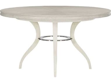 Bernhardt Allure Manor White / Silver Luster Mist 54''-72'' Wide Round / Oval Dining Table with Extension BHK1299