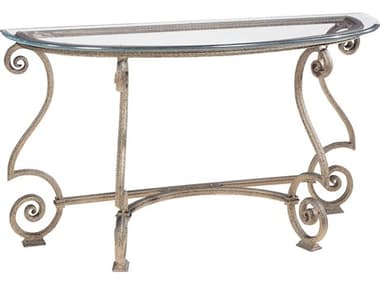 Bernhardt Solano Demilune Glass Aged Bronze Console Table BHK1332