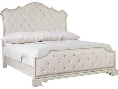Bernhardt Mirabelle Cotton White Solid Wood Upholstered Queen Panel Bed BHK1396