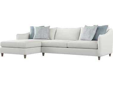 Bernhardt Plush Joli 101" Wide White Fabric Upholstered Sectional Sofa with LAF Chaise BHK1418