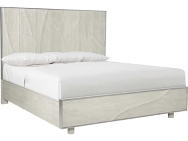 Bernhardt Interiors Alvarez Jicama Shiny Nickel White Rubberwood Wood King Panel Bed BHK1600