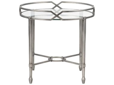 Bernhardt Living Delaine 24" Round Glass Clear Iron End Table BHK1605