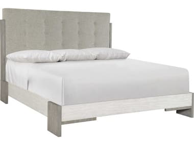 Bernhardt Foundations Linen Light Shale Gray Upholstered King Panel Bed BHK1606