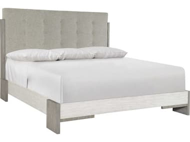 Bernhardt Foundations Linen Light Shale Gray Upholstered Queen Panel Bed BHK1651