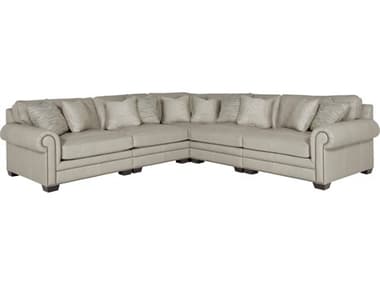 Bernhardt Grandview 130" Wide Beige Leather Upholstered Sectional Sofa BHK1721