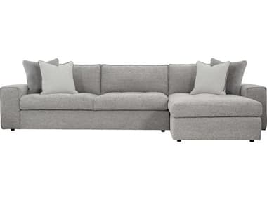 Bernhardt 125" Wide Gray Fabric Upholstered Sectional Sofa BHK1734