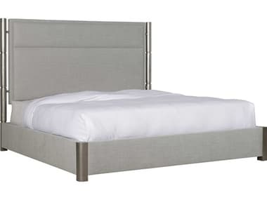 Bernhardt Brynn Gray Solid Wood Upholstered King Panel Bed BHK1743