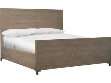 Bernhardt Aventura Marcona Frosted Nickel Brown Wood King Panel Bed BHK1861