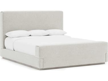Bernhardt Tempo Beige Oak Wood Upholstered California King Panel Bed BHK2137