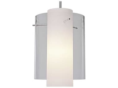 Bruck Lighting Rome 7'' Wide Mini Pendant with Clear / Matte White Glass Shade BK110830