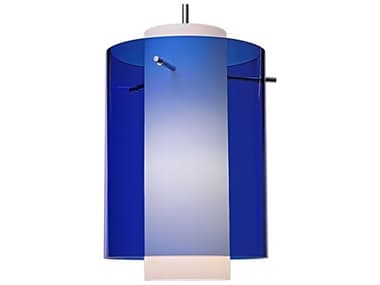 Bruck Lighting Rome 7'' Wide Mini Pendant with Blue / Matte White Glass Shade BK110832