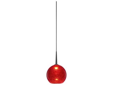 Bruck Lighting Bobo 4&quot; 1-Light Red Glass LED Globe Mini Pendant BK223917