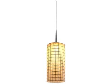 Bruck Lighting Sierra 3'' Wide Halogen Mini Pendant with Amber Glass and Wire Mesh Shade BK320114